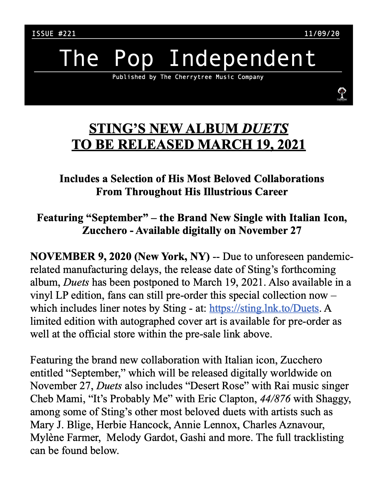 The Pop Independent, Issue 221